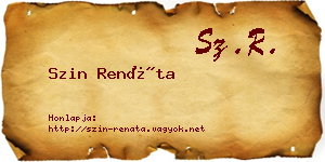 Szin Renáta névjegykártya